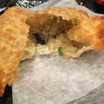 The Basac - Inside of fried cheese dumpling - Korean Near Me - Flushing, New York