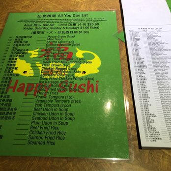 Happy Sushi - AYCE dinner menu~ (June 2023) - Japanese Near Me - Vancouver, British Columbia Happy Sushi - AYCE dinner menu~ (June 2023) - Japanese Near Me - Vancouver, British Columbia