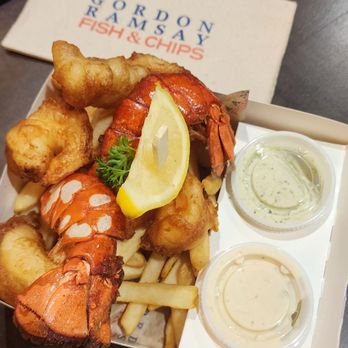 Gordon Ramsay Fish & Chip - Lobster and shrimp box. - Seafood Near Me - Reno, Nevada Gordon Ramsay Fish & Chip - Lobster and shrimp box. - Seafood Near Me - Reno, Nevada