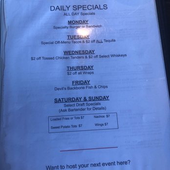 Highline RxR - Daily specials of course y'all know these are subject to change - American Near Me - Arlington, Virginia Highline RxR - Daily specials of course y'all know these are subject to change - American Near Me - Arlington, Virginia