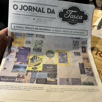 A Tasca - Adorable menu in form of a newspaper/jornal - Mediterranean Near Me - Ponta Delgada, 20 A Tasca - Adorable menu in form of a newspaper/jornal - Mediterranean Near Me - Ponta Delgada, 20