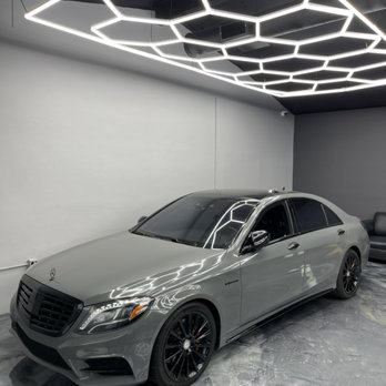 Wraps LA - Mercedes s class wrapped in nardo grey with full black out - Vehicle Wraps Near Me - Los Angeles, California Wraps LA - Mercedes s class wrapped in nardo grey with full black out - Vehicle Wraps Near Me - Los Angeles, California