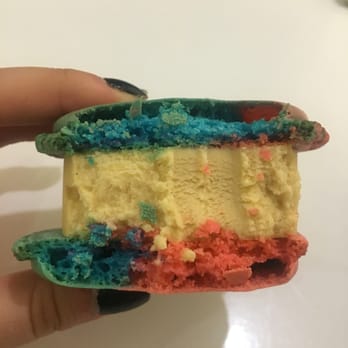 Macaron Parlour - Carebear stare salted caramel ice cream sandwich! - Bakeries Near Me - New York, New York