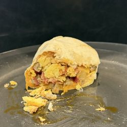 Breakfast burrito with sausage and bacon. Proportions on all the fillings were perfect. Yum