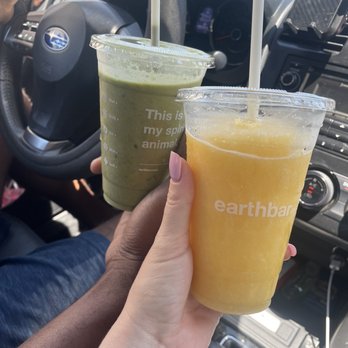 Earthbar - Left - mint chip right - sunshine - Juice Bars & Smoothies Near Me - Westwood, California