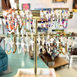 Main Street Boutique & Custom Print Shop - Beaded Cross bracelets for every wrist size, made here in the boutique