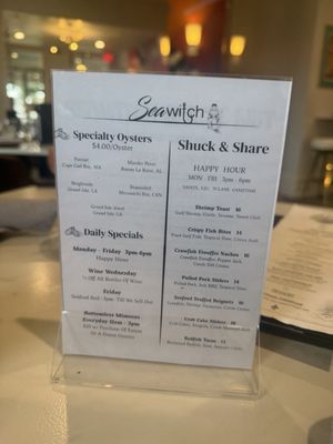 Menu photo 1 Seawitch New Orleans, LA Menu photo 1 Seawitch New Orleans, LA