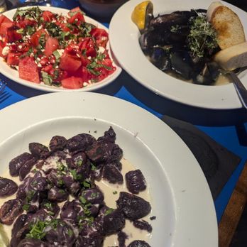 Blue Note Hawaii - Watermelon salad, steamed mussels, and sweet potato gnocchi. - Music Venues Near Me - Honolulu, Hawaii