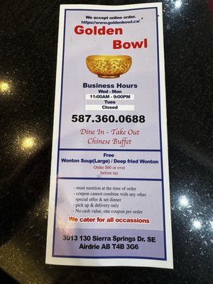 Menu photo 2 Golden Bowl Airdrie, AB Menu photo 2 Golden Bowl Airdrie, AB