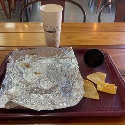 Small Burrito & Chips & 16oz Salsa