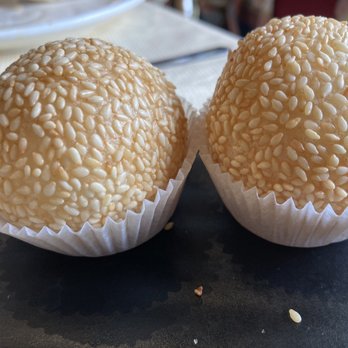 Koi Palace - Fried sesame balls. Pleasing mochi-like filling. - Dim Sum Near Me - Dublin, California Koi Palace - Fried sesame balls. Pleasing mochi-like filling. - Dim Sum Near Me - Dublin, California