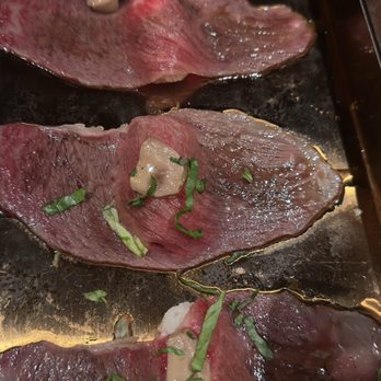Chubby Cattle - Excellent Wagyu nigiri with Foie Gras. There was also one with black tobiko, - Barbeque Near Me - Pleasanton, California