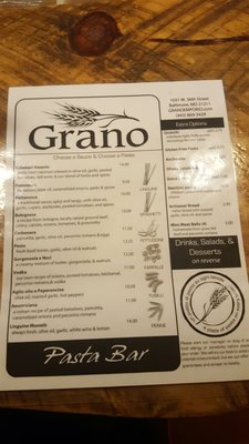 Menu photo 6 Grano Pasta Bar Baltimore, MD