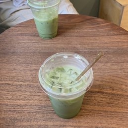 Matcha latte with macadamia milk