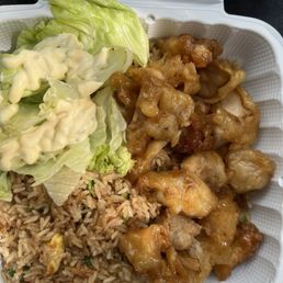Orange Chicken Over Fried Rice