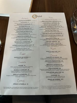 Menu photo 1 La Nonna Vail Vail, CO