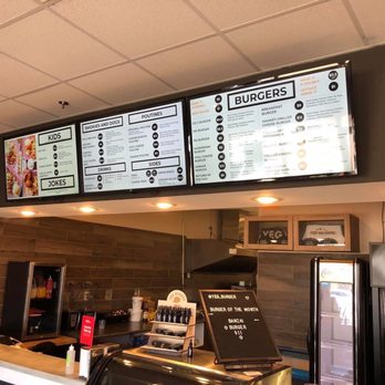 Yeg Burger - menus on the wall above the counter - Burgers Near Me - Edmonton, Alberta