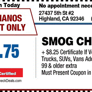 Highland Smog Check - smog check coupons - Smog Check Stations Near Me - Highland, California Highland Smog Check - smog check coupons - Smog Check Stations Near Me - Highland, California