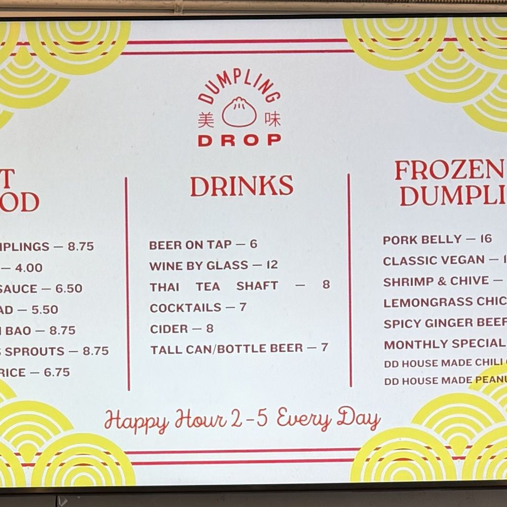 Dumpling Drop - Menu 11/29/25 - Dumplings Near Me - Victoria, British Columbia