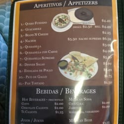 Jarritos Mexican Restaurant - Menu 1