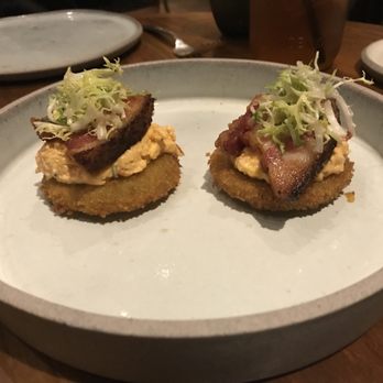 Yardbird - Deconstructed BLT with a fried green tomato, pork belly, and pimento cheese - Southern Near Me - Los Angeles, California