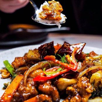Kha Thai Kitchen - Cashew chicken - crunchy, and salty, and full of caramelized onions and crispy cashews. - Thai Near Me - Houston, Texas Kha Thai Kitchen - Cashew chicken - crunchy, and salty, and full of caramelized onions and crispy cashews. - Thai Near Me - Houston, Texas