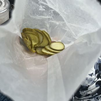 White Manna - Pickles in a bag anyone? - Burgers Near Me - Hackensack, New Jersey