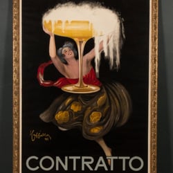 Millbrook Antiques & Prints - 1922 Leonetto Cappiello Italian Lithograph Poster for Contratto Sparkling Wilne. 41 /12" x 57" Framed.
