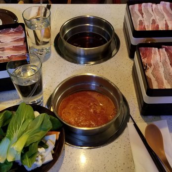 Shaburina - My plate of seafoods and veggies and my personal soup choice of spicy miso - Buffets Near Me - Redmond, Washington Shaburina - My plate of seafoods and veggies and my personal soup choice of spicy miso - Buffets Near Me - Redmond, Washington