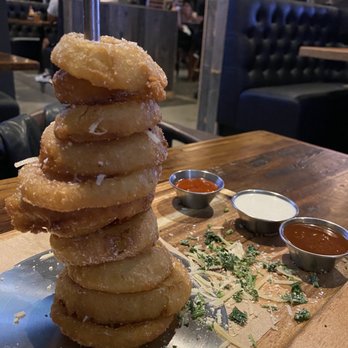 Finney's Crafthouse - Orange - Onion ring tower - New American Near Me - Orange, California