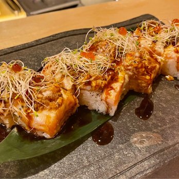 Moonga Sashimi - Aburi salmon oshi - Japanese Near Me - Edmonton, Alberta Moonga Sashimi - Aburi salmon oshi - Japanese Near Me - Edmonton, Alberta