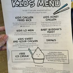 Kids menu Kids menu