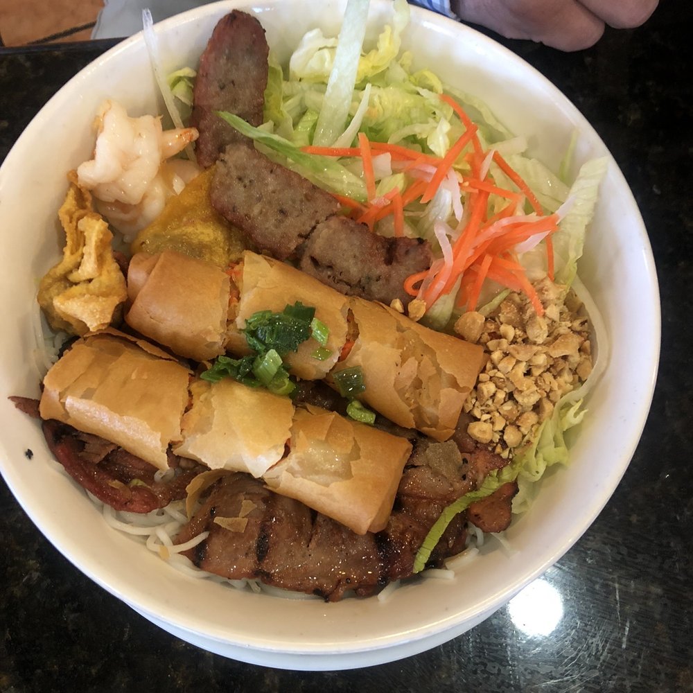 Pho A Dong - Pork and shrimp w egg-roll vermicelli bowl - Vietnamese Near Me - Las Cruces, New Mexico Pho A Dong - Pork and shrimp w egg-roll vermicelli bowl - Vietnamese Near Me - Las Cruces, New Mexico