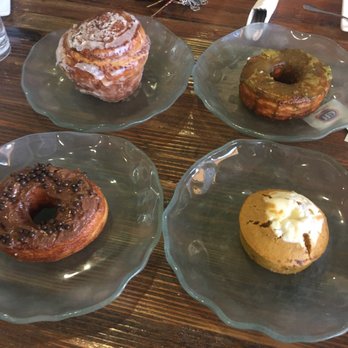 CRAFTkitchen - The pastries lineup: Nutella cronut, cinnamon roll, matcha green tea cronut, pumpkin muffin. - New American Near Me - Henderson, Nevada
