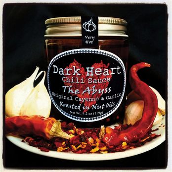 Dark Heart Chili Sauce - The Abyss - Original Cayenne and Garlic Roasted in Hazelnut Oil - Specialty Food Near Me - Kensington, California Dark Heart Chili Sauce - The Abyss - Original Cayenne and Garlic Roasted in Hazelnut Oil - Specialty Food Near Me - Kensington, California