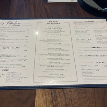 La Popular - Menu (brunch) 9/13/26 - Mexican Near Me - Redlands, California