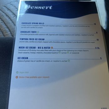 Blue Sushi Sake Grill - Dessert menu - Sushi Bars Near Me - Dallas, Texas Blue Sushi Sake Grill - Dessert menu - Sushi Bars Near Me - Dallas, Texas