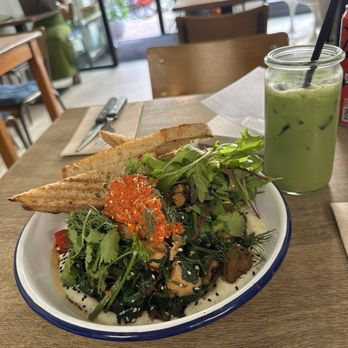 FACTORY GIRL. - Turk's Dad with an iced matcha latte. - Breakfast & Brunch Near Me - Amsterdam, New Hampshire FACTORY GIRL. - Turk's Dad with an iced matcha latte. - Breakfast & Brunch Near Me - Amsterdam, New Hampshire