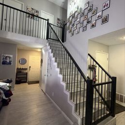 This is the after of my space with my new banister. I HAD to have 2 gates (annoying I know).