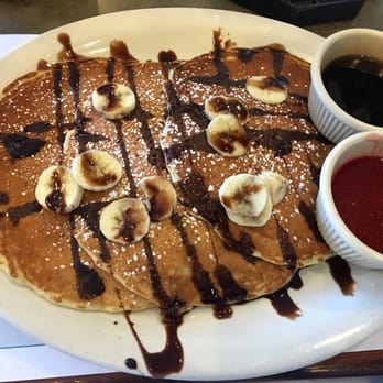Turning Point - Chocolate chip pancakes w bananas instead of the strawberries, as on the menu --- sooooo good!!! - Breakfast & Brunch Near Me - Marlton, New Jersey