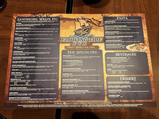 Menu photo 5 Flowing Tide Pub 2 Reno, NV