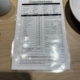 Menu 6/26 Menu 6/26