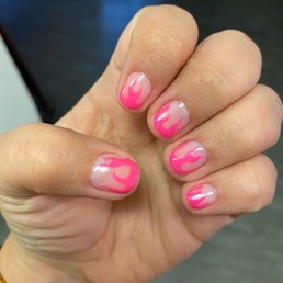 This is my most recent gel design they did on my short nails