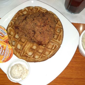 Dame's Chicken & Waffles - Sweet Potato Waffle & Fried Chicken Cutlet - Southern Near Me - Durham, North Carolina