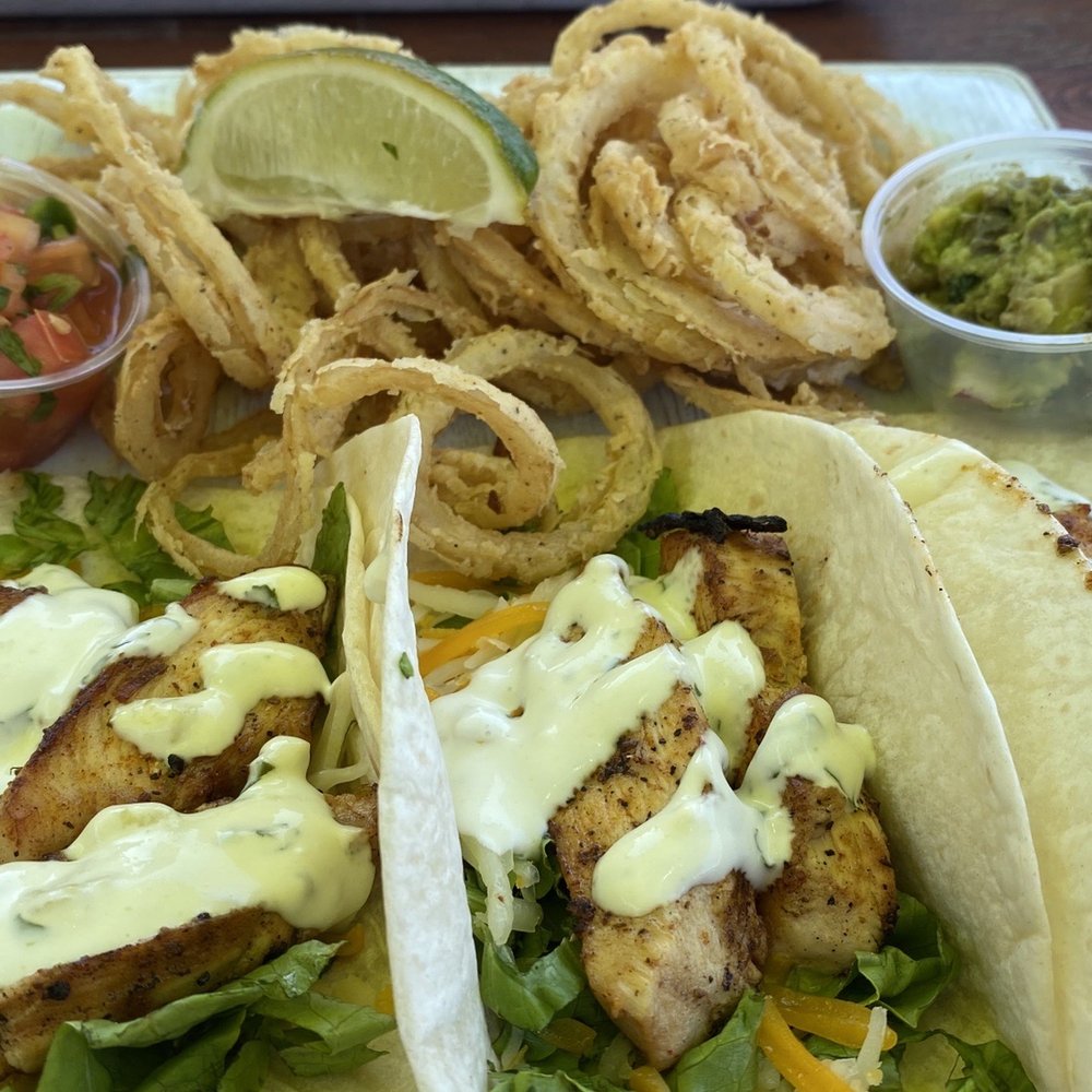 Sam's Beach Bar - Blackened Chicken Tacos had lots of good flavors. Chicken cooked a tad over for me - Seafood Near Me - Hudson, Florida Sam's Beach Bar - Blackened Chicken Tacos had lots of good flavors. Chicken cooked a tad over for me - Seafood Near Me - Hudson, Florida
