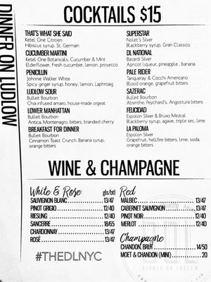 Menu photo 5 Dinner on Ludlow New York, NY Menu photo 5 Dinner on Ludlow New York, NY