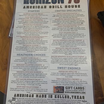Horizon 76 - Menu - New American Near Me - Keller, Texas