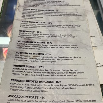 HeadQuarters - Menu of deliciousness - Cafes Near Me - Ottawa, Ontario