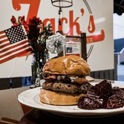 Zack's - Peanut butter and jelly burger with sautéed beets