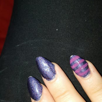 Modern Nails - Painted them and you can tell better now that there is too much acrylic on the side of my middle finger - Nail Salons Near Me - Fort Worth, Texas